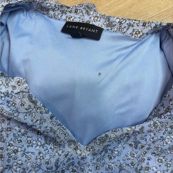 Lane Bryant Floral Blue Dress with Tie 22 - Picture 6 of 6